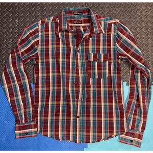 Vintage Y2K volcom men’s button up longsleeve plaid XL